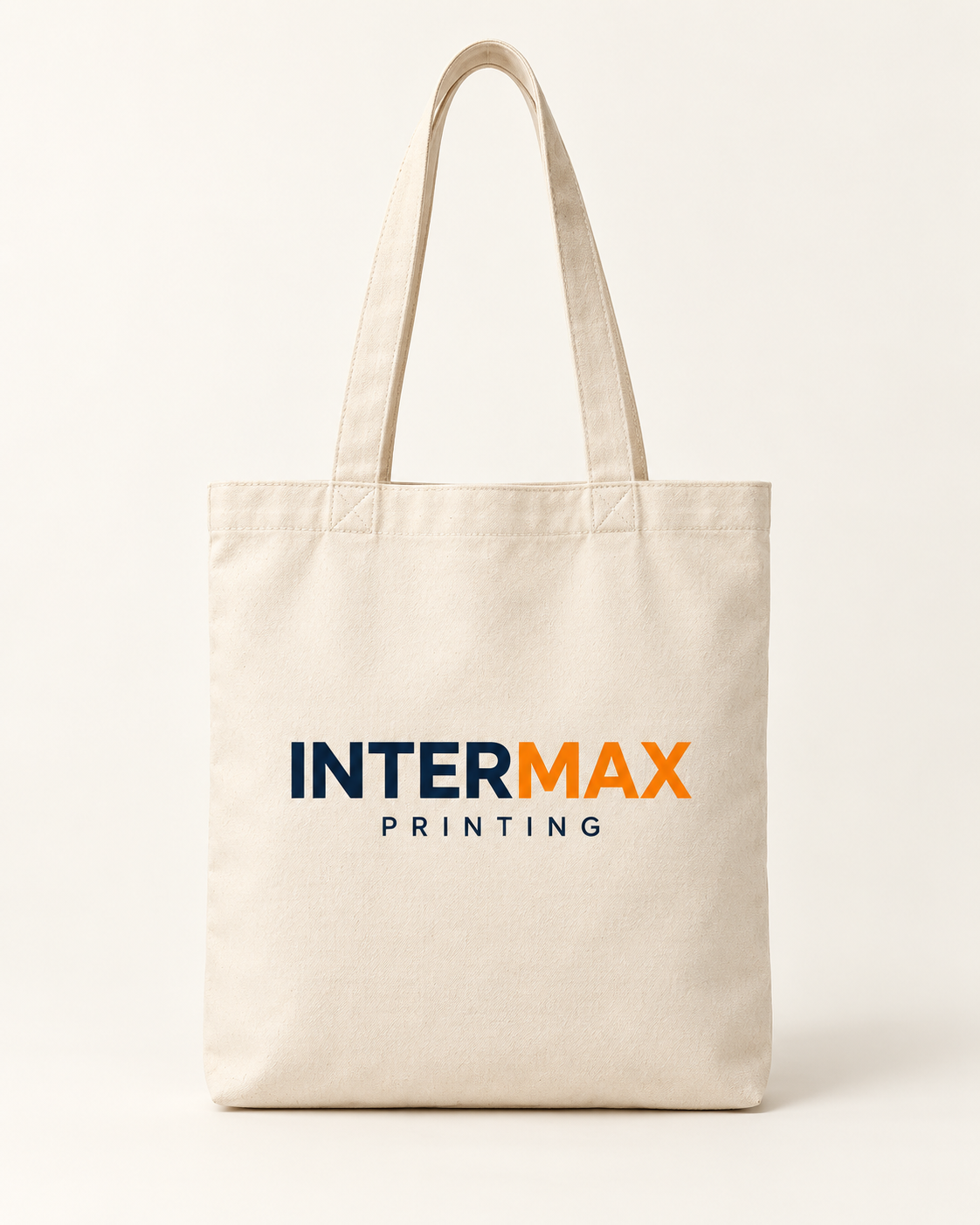 Illustrative cream tote bag with direct printed branding