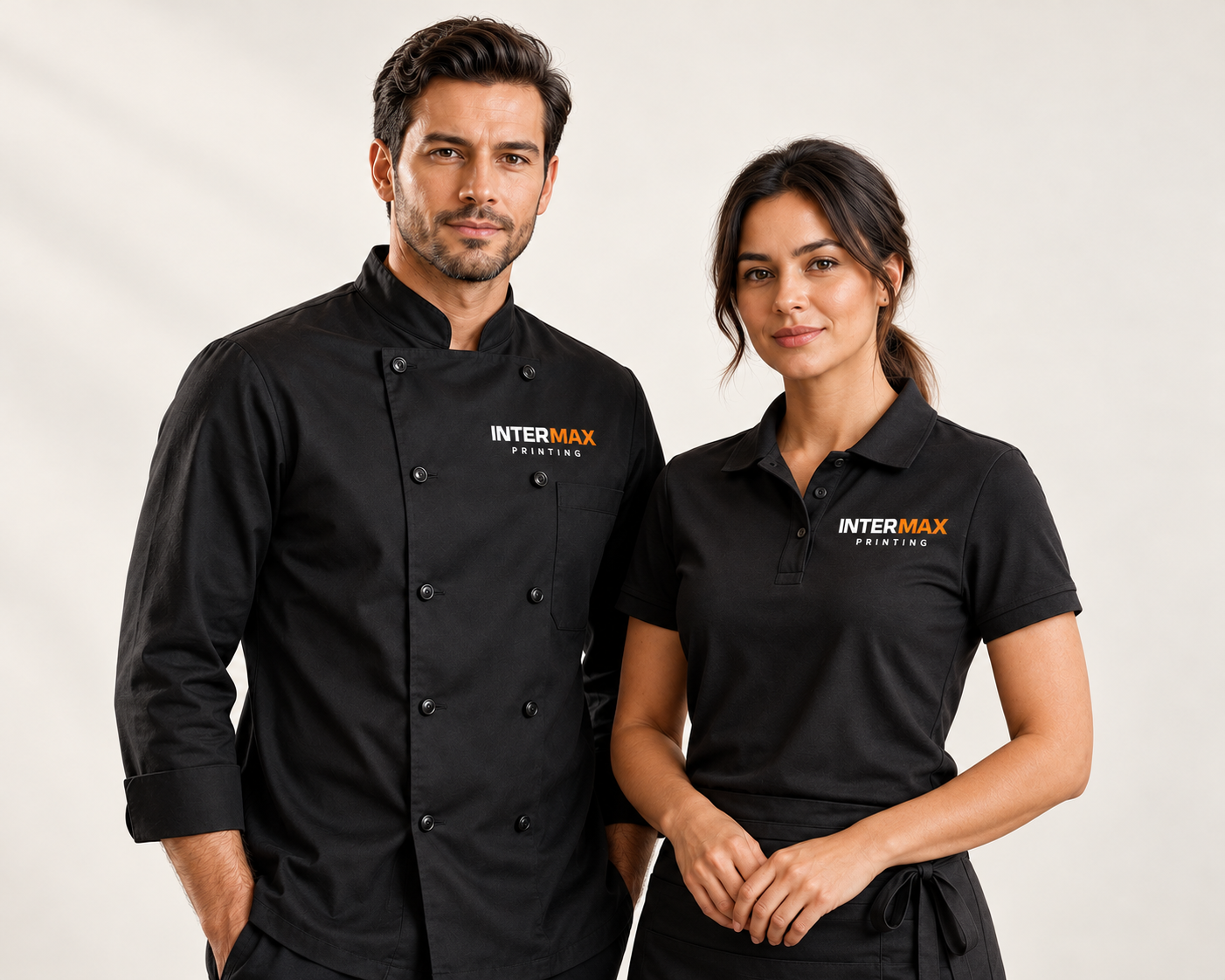 Branded chef jacket and polo shirt